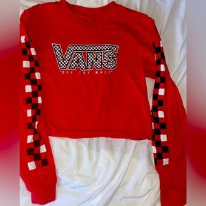 size xs/s red Vans cropped long sleeve